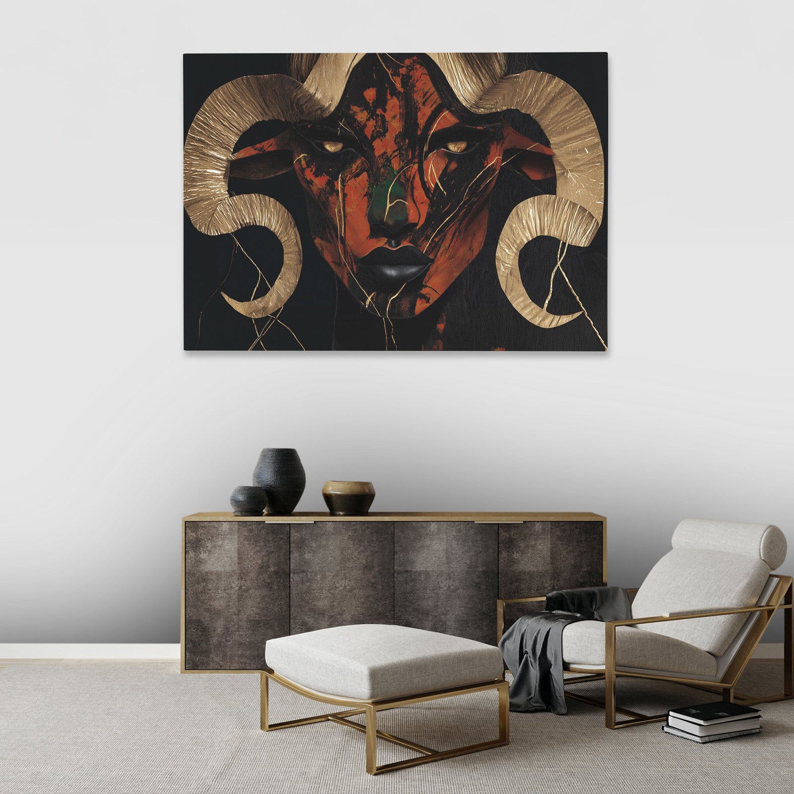 Copper Ram Portrait - Luxury Wall Art