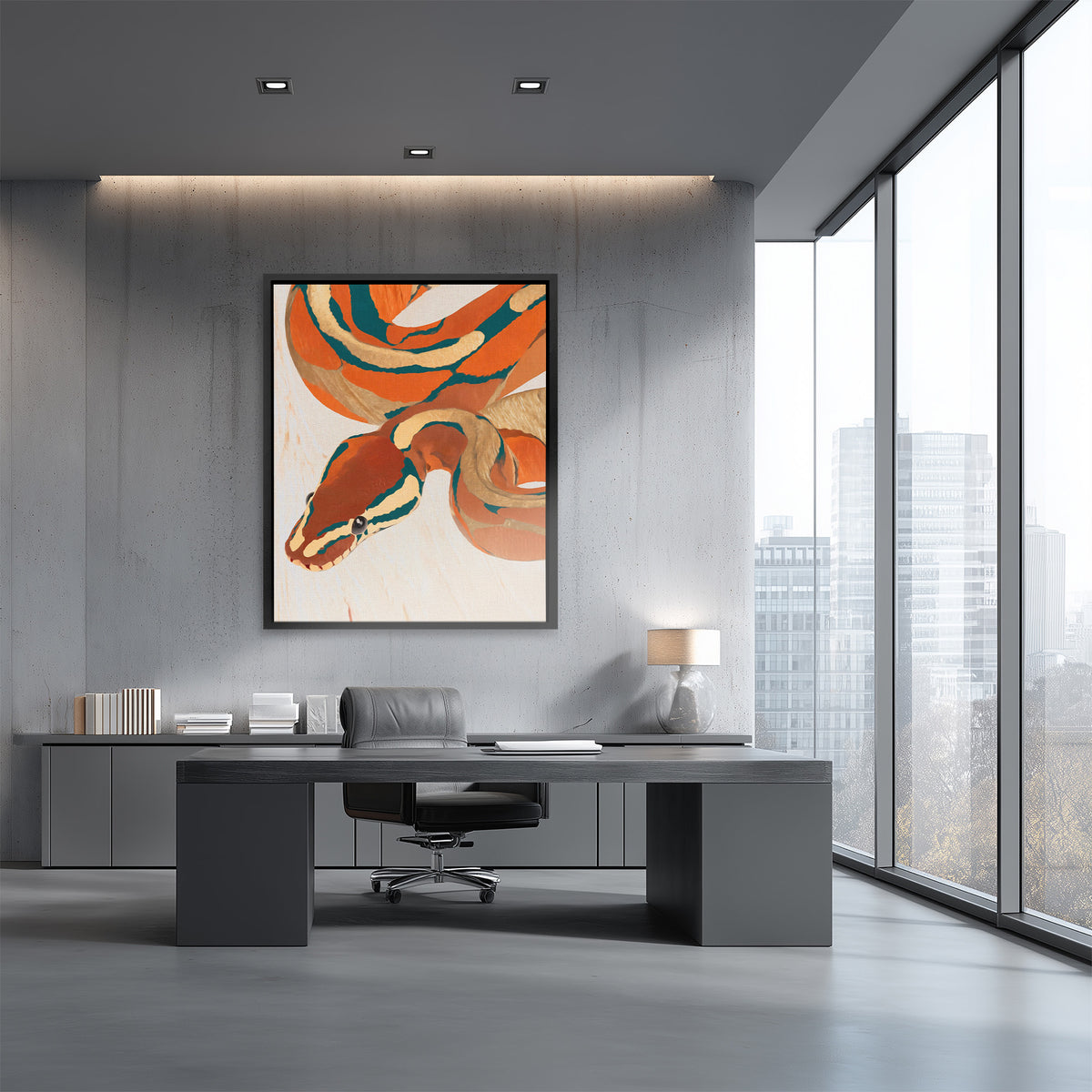 Copper Serpent Dreams - Earth Tones Reptile Canvas Print