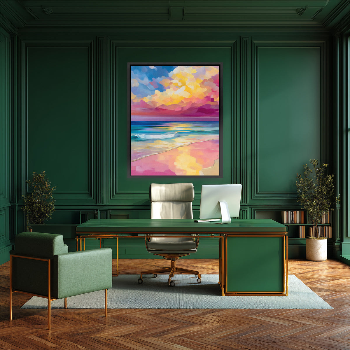 Coral Dawns Embrace - Luxury Wall Art