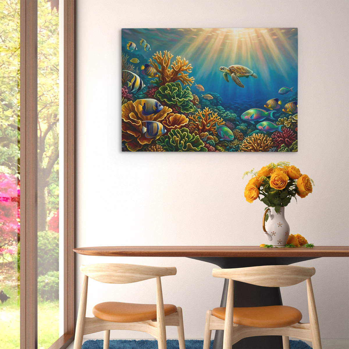 Coral Reef Sunlight — Coral Reef Sunlight Floral Dining Room   Landscape 99