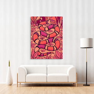 Coral Snake Swirl — coral snake swirl sq striped wall luxe 1port flush print
