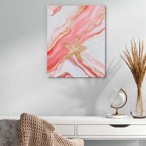 Coral Waves and Starfish - Luxury Wall Art