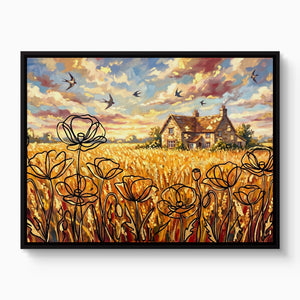 Cornfield Poppies — cornfield poppies white studio framed black
