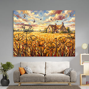 Cornfield Poppies — cornfield poppies sq boring room 1land flush print