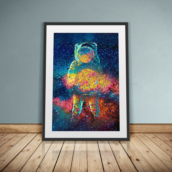 Cosmic Astronaut Semi-gloss Print in a room