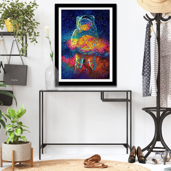 Cosmic Astronaut Semi-gloss Print in a room