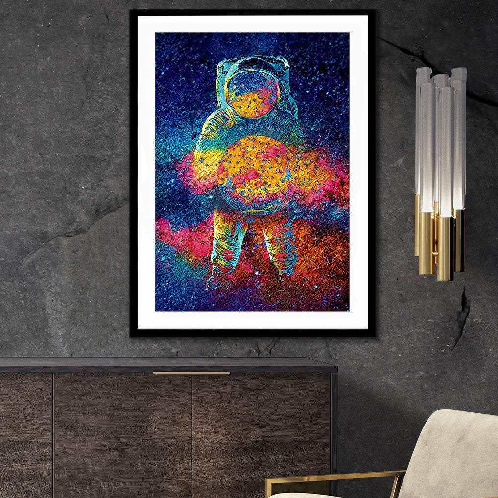 Cosmic Astronaut Semi-gloss Print - Astronaut Canvas Wall Art