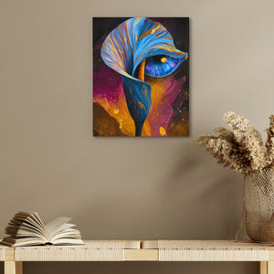 Cosmic Calla Vision - Blue Wall Art for Living Room
