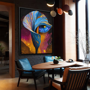 Cosmic Calla Vision - Modern Blue Canvas Wall Art