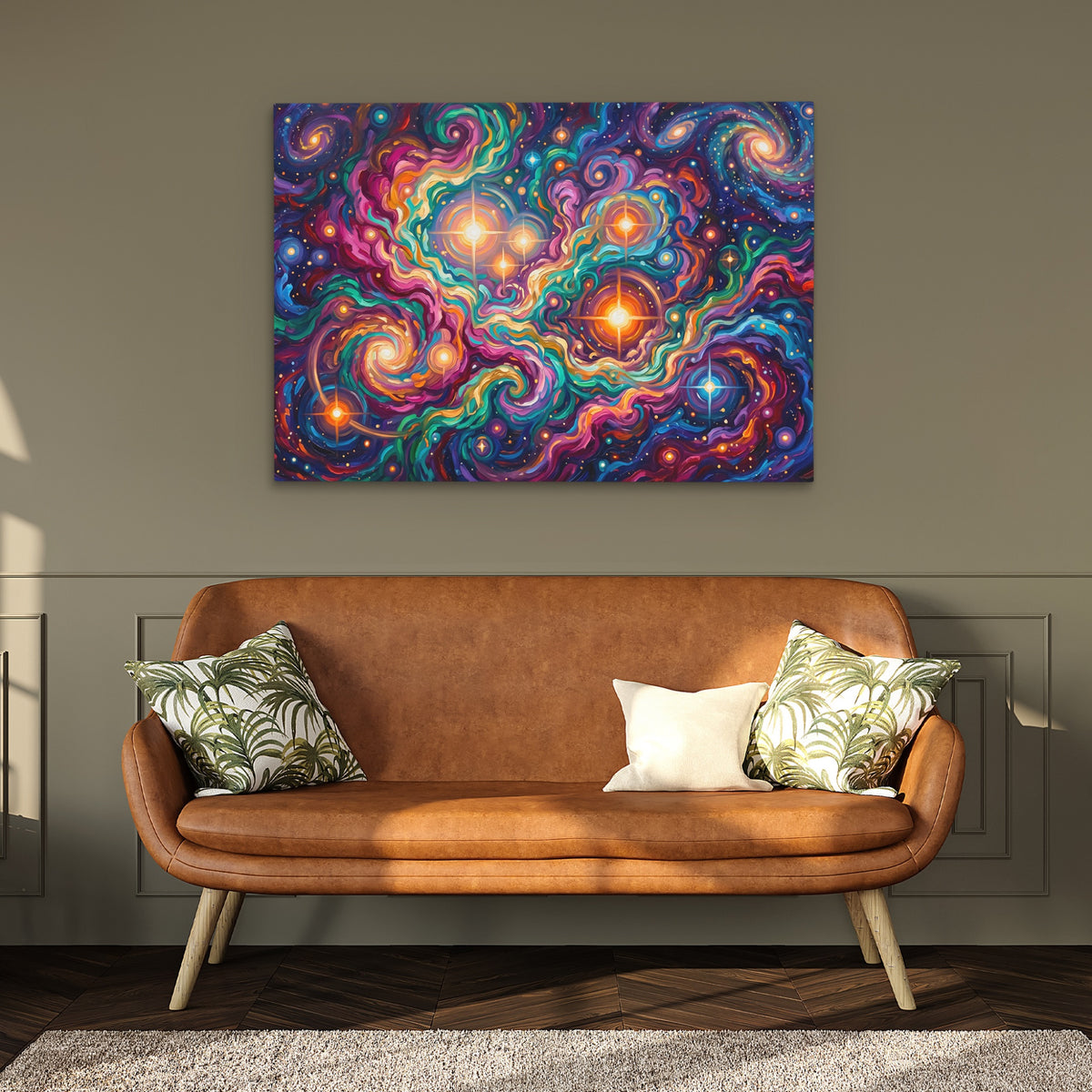 Cosmic Nebula Explosion — Cosmic Nebula Explosion Hallway Bench Green 119