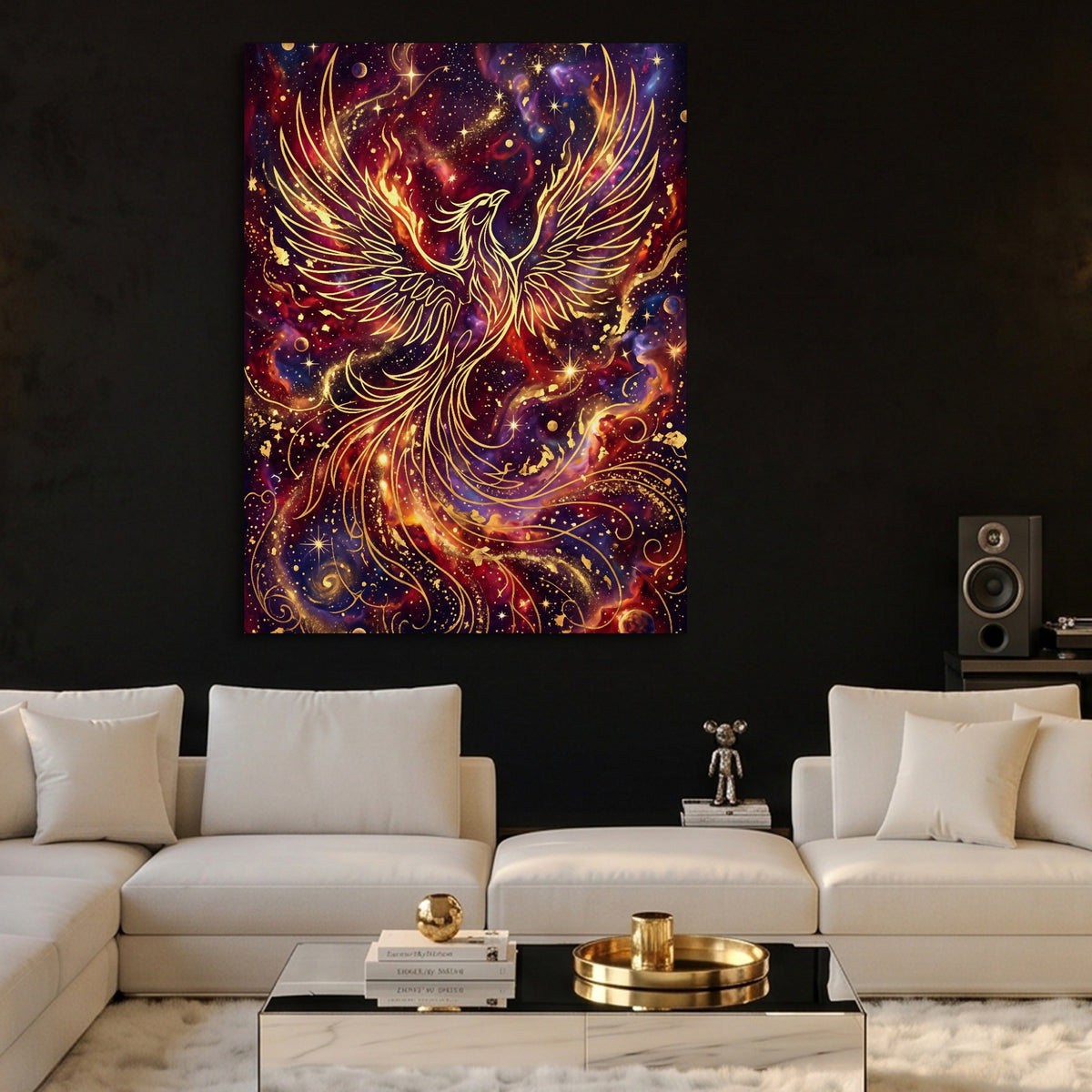 Cosmic Phoenix Soaring — cosmic phoenix soaring sq hype beast 1port flush print