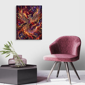 Cosmic Phoenix Soaring — cosmic phoenix soaring sq land purple chair 1port flush print