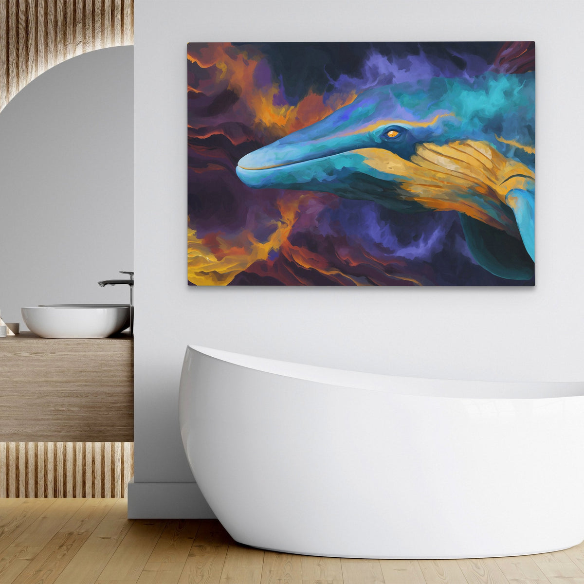 Cosmic Whale Drift - Luxury Wall Art