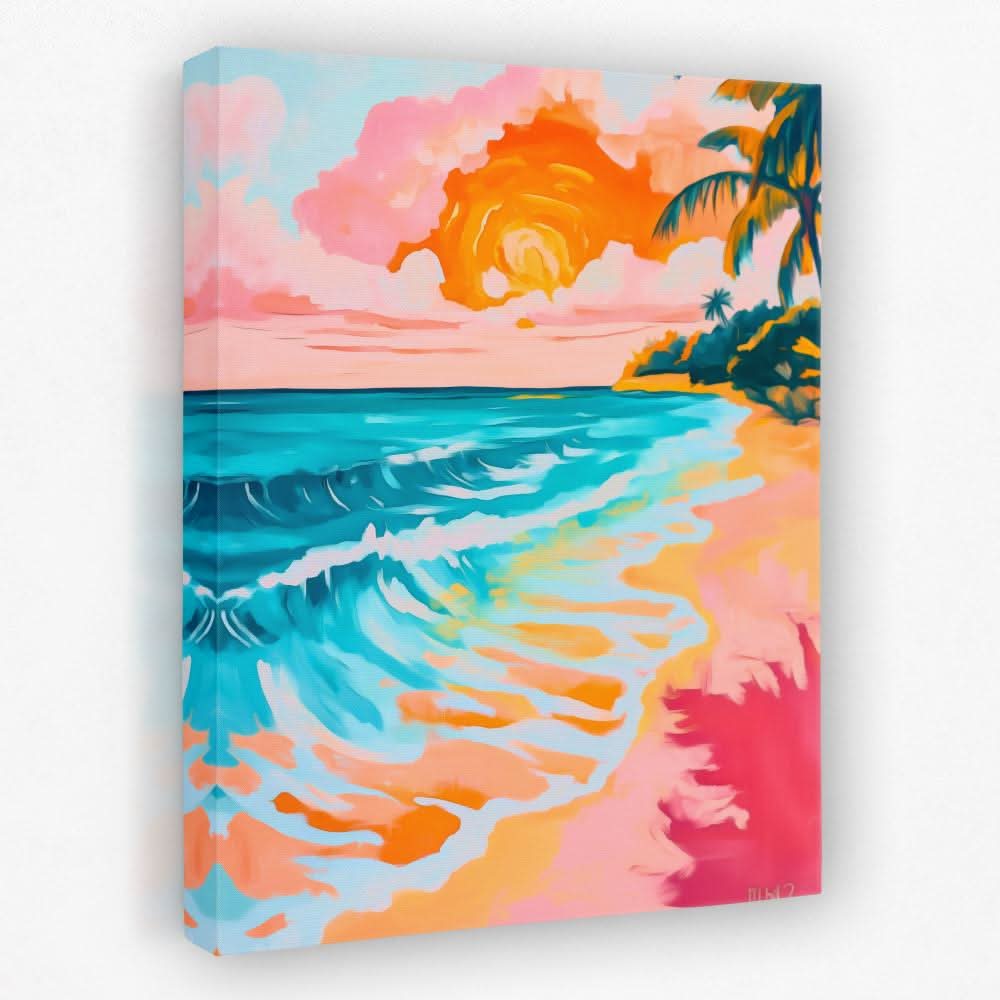 Cotton Candy Coast - Beach Canvas Wall Art