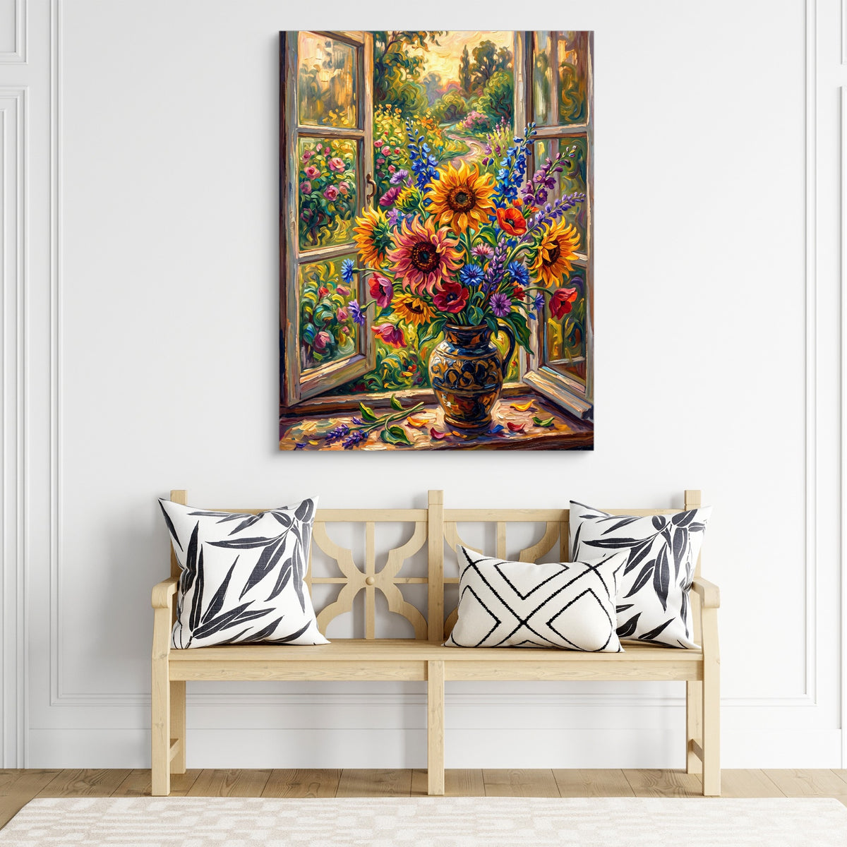 Country Window Floral Burst — country window floral burst sq living room chair 1port flush print