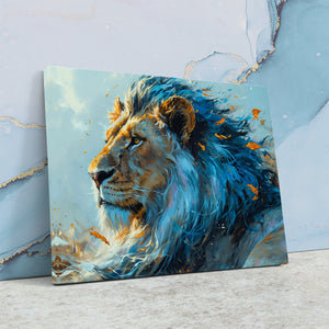 Courageous Blue Lion - Luxury Wall Art