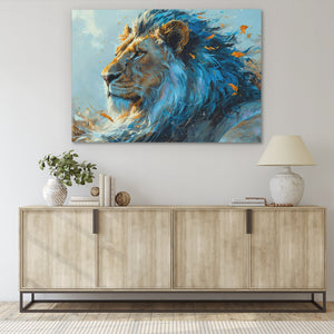 Courageous Blue Lion - Luxury Wall Art