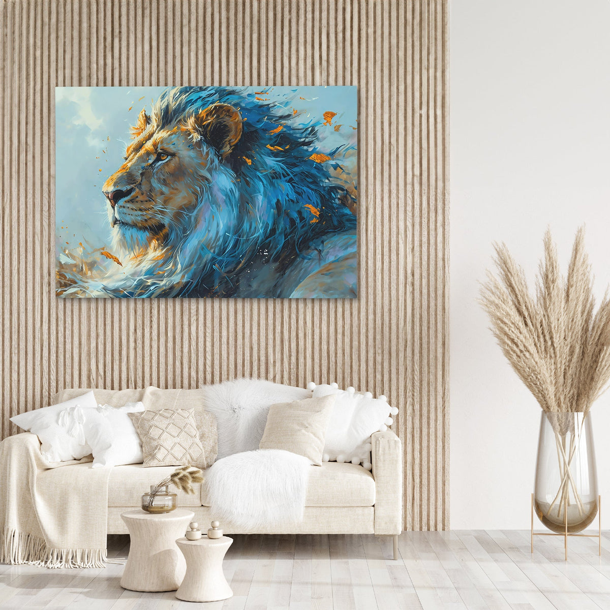 Courageous Blue Lion - Luxury Wall Art