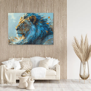 Courageous Blue Lion - Luxury Wall Art