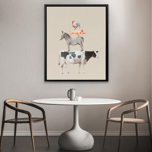 Cow Donkey Pig Chicken - Luxury Wall Art