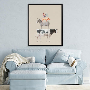 Cow Donkey Pig Chicken - Luxury Wall Art