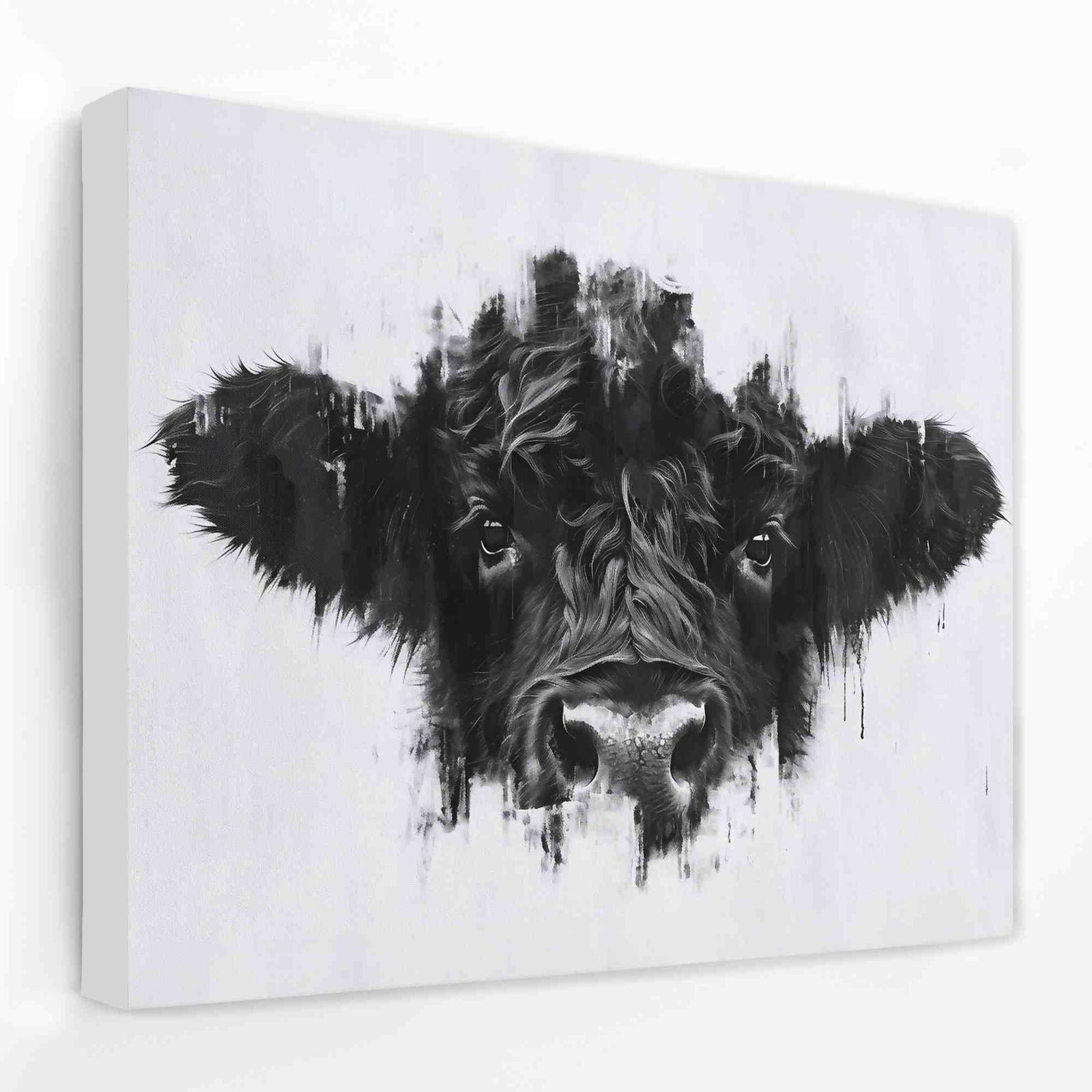 Cow Face - Animals Canvas Wall Art