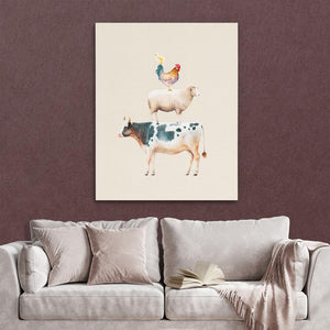 Cow Sheep and Chicken - Luxury Wall Art