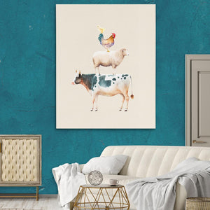 Cow Sheep and Chicken - Luxury Wall Art