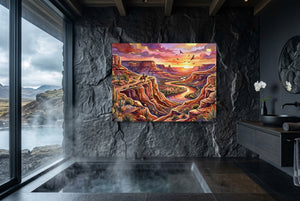 Cowboy Canyon Sunset — cowboy canyon sunset small bathroom with window 1land flush print