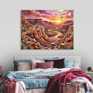 Cowboy Canyon Sunset — cowboy canyon sunset sq luxury bedroom 1land flush print