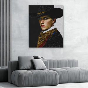 Cowboy Determined Look - Luxury Wall Art
