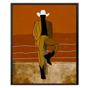 Cowboy Fence Post Relaxed - Luxury Wall Art