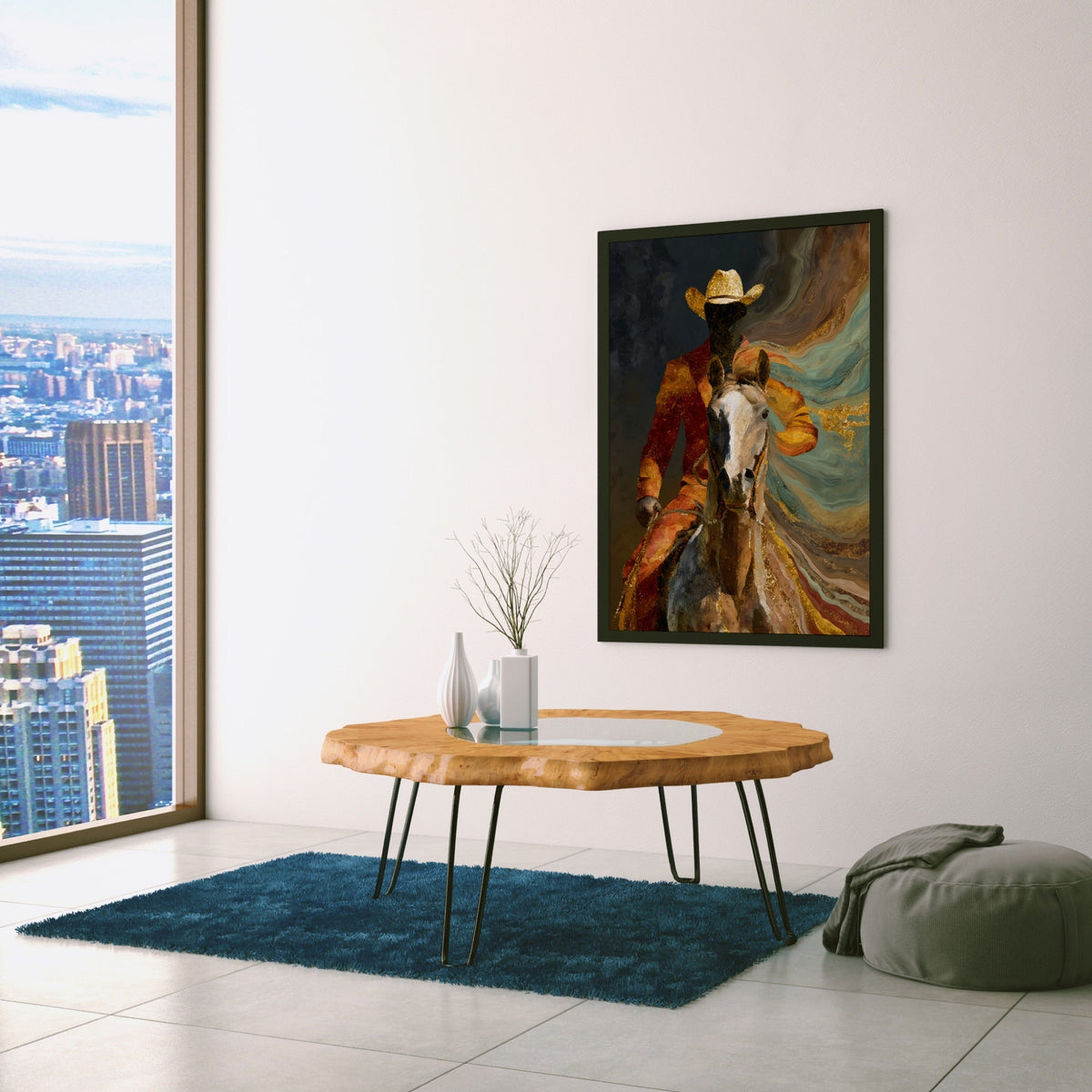 Cowboy Horse Motion - Luxury Wall Art