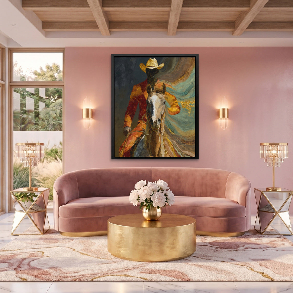 Cowboy Horse Motion - Luxury Wall Art