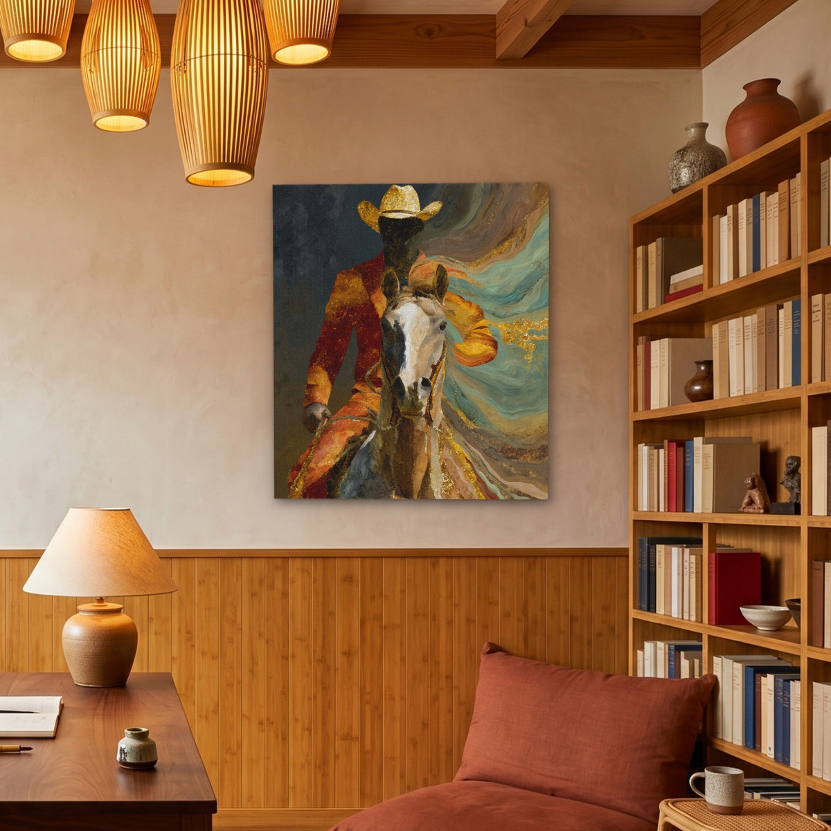 Cowboy Horse Motion - Luxury Wall Art