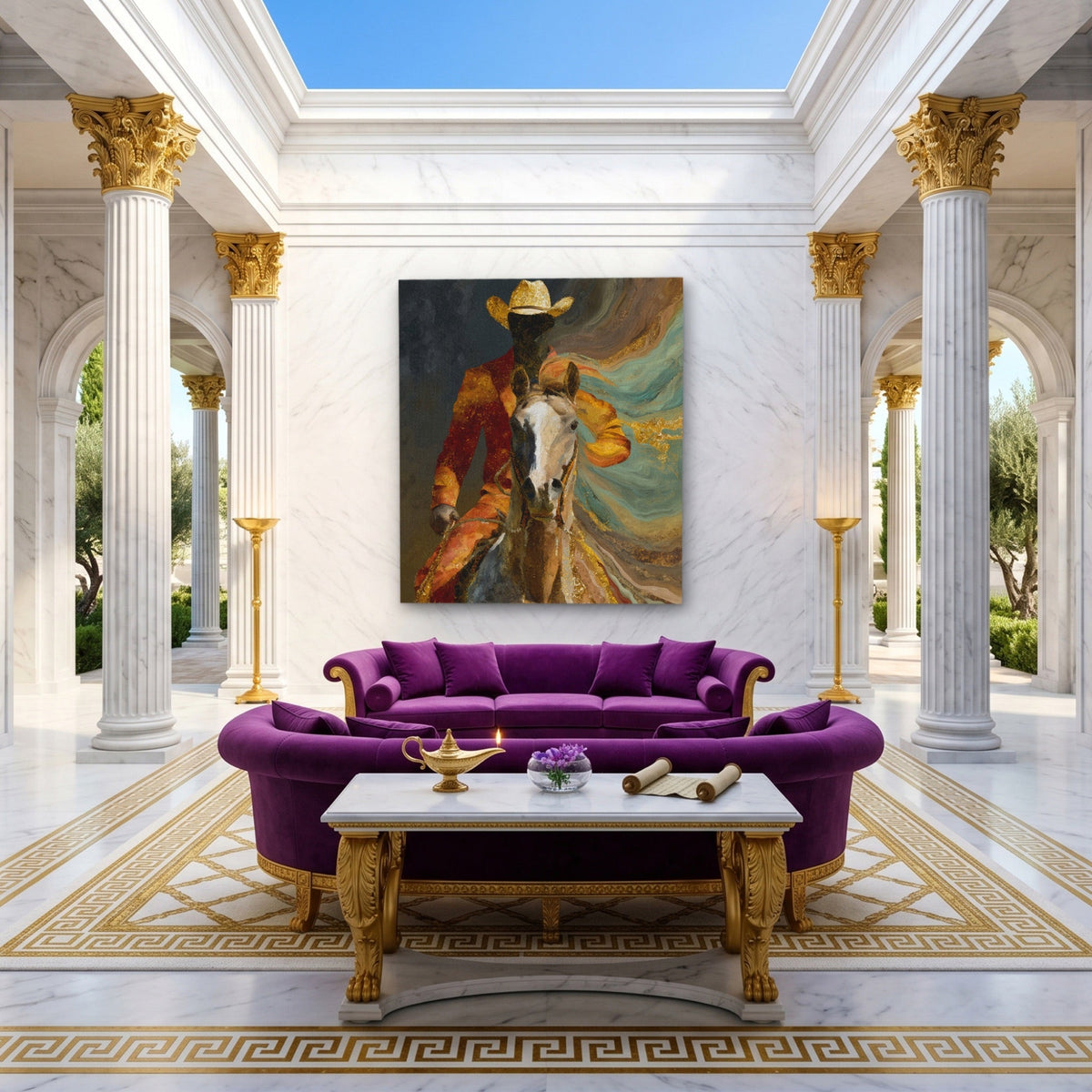 Cowboy Horse Motion - Luxury Wall Art
