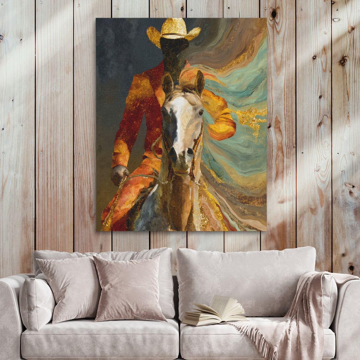 Cowboy Horse Motion - Luxury Wall Art