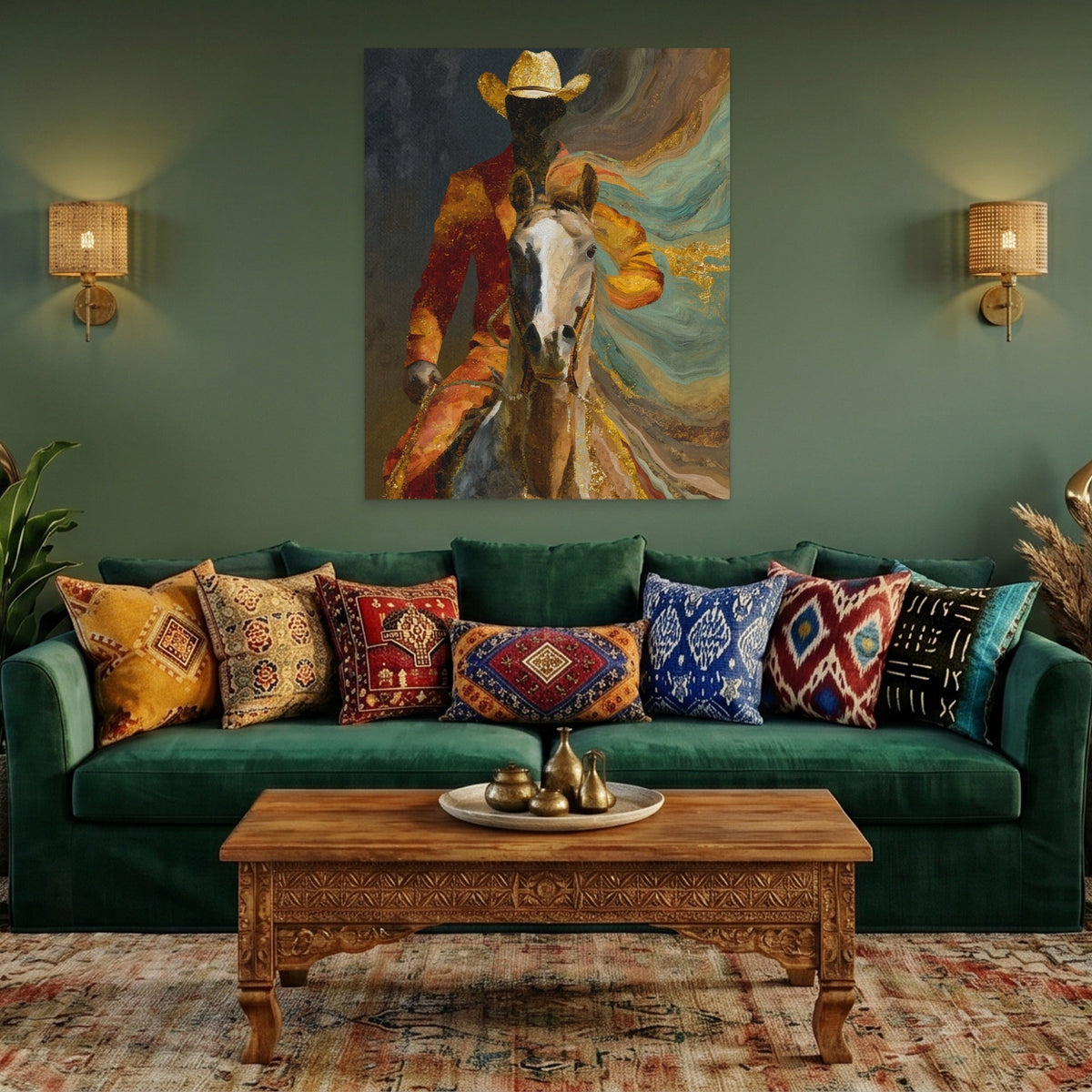 Cowboy Horse Motion - Luxury Wall Art