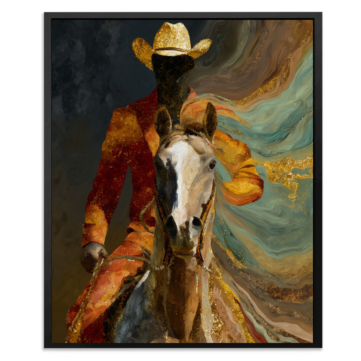 Cowboy Horse Motion - Luxury Wall Art