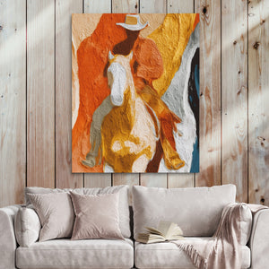Cowboy Horse Ochre - Luxury Wall Art