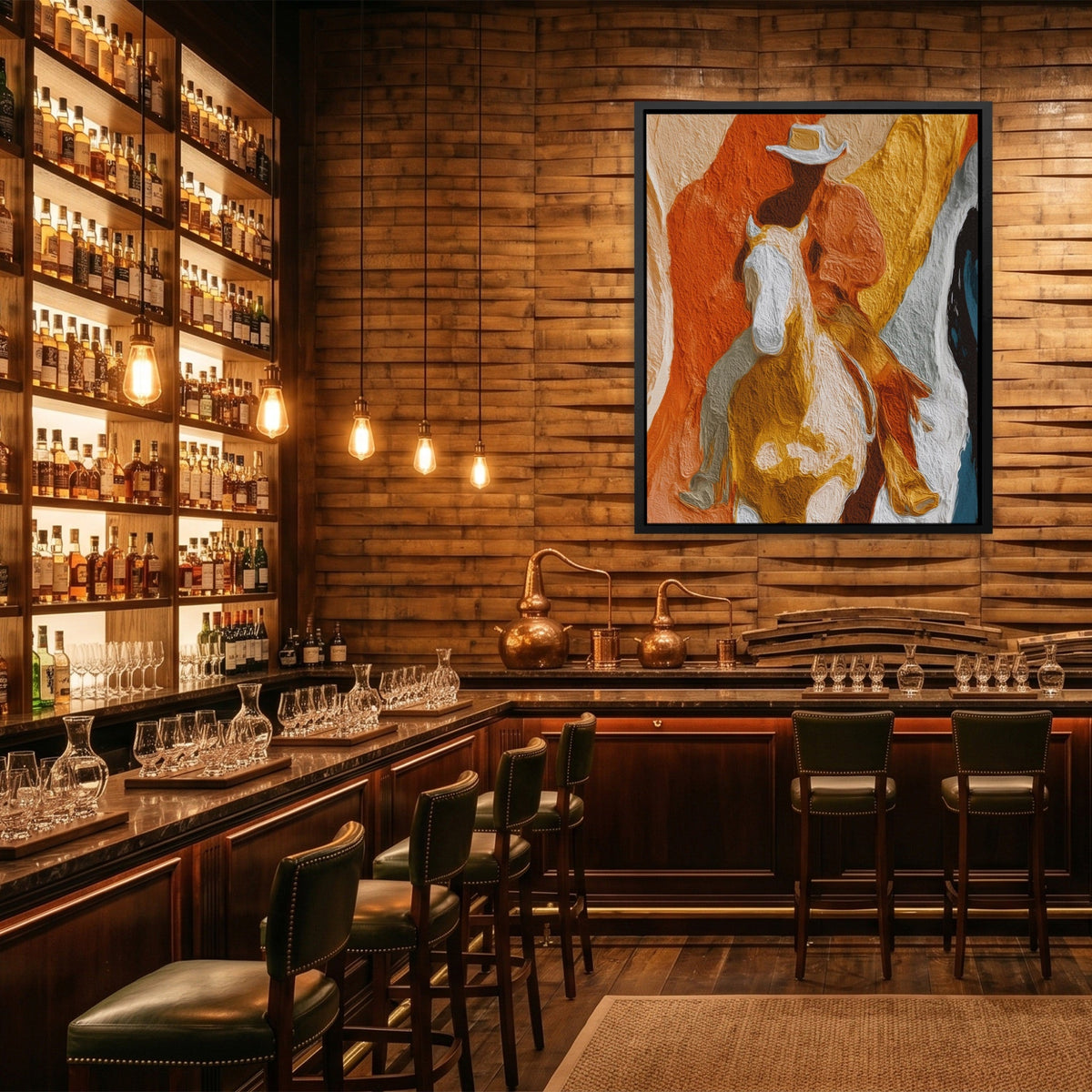 Cowboy Horse Ochre - Luxury Wall Art