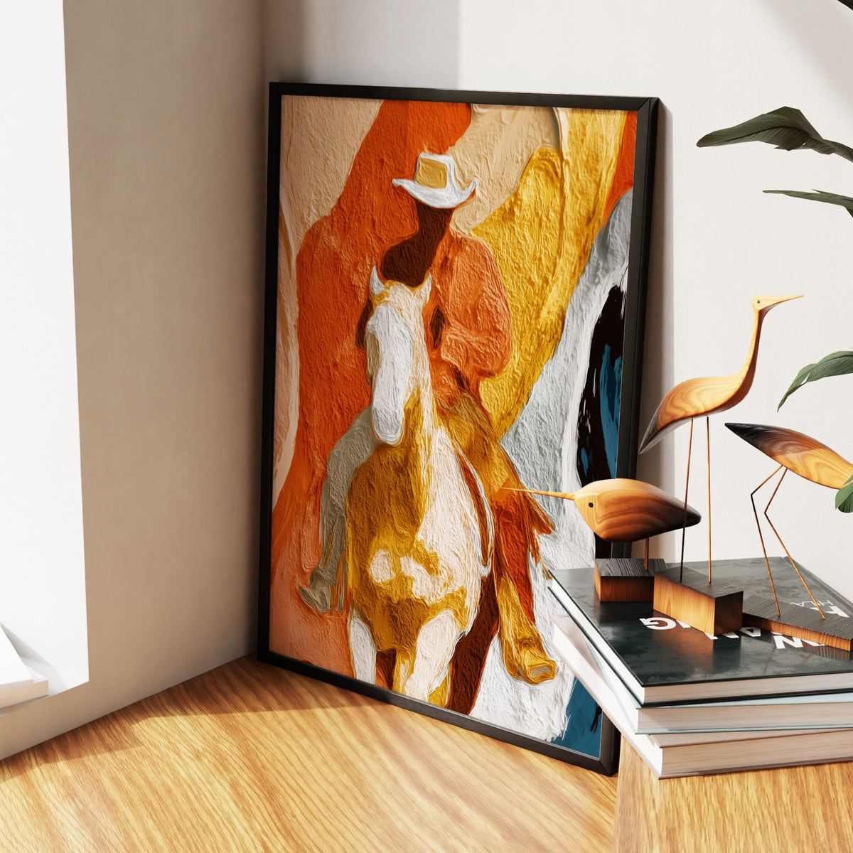 Cowboy Horse Ochre - Luxury Wall Art