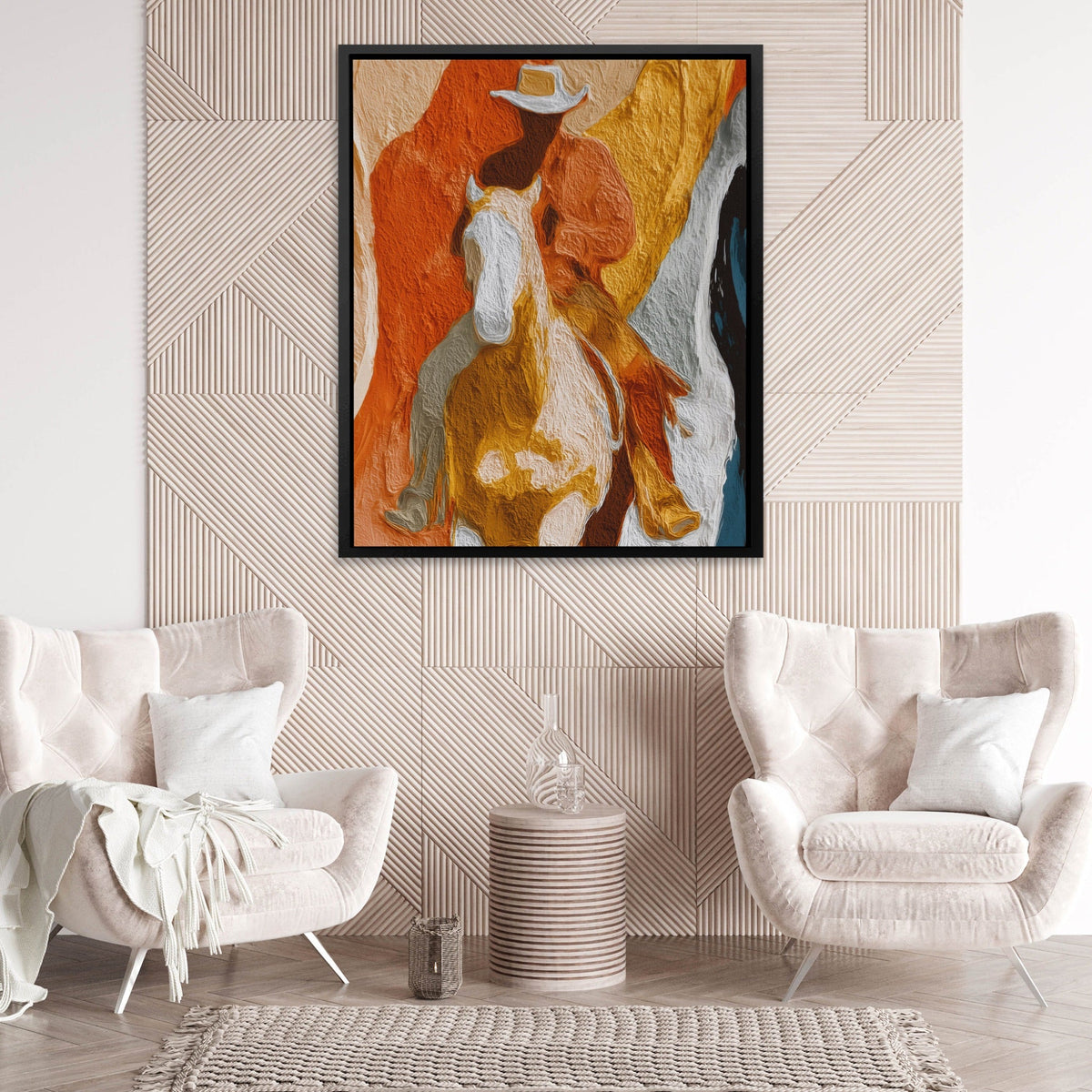 Cowboy Horse Ochre - Luxury Wall Art