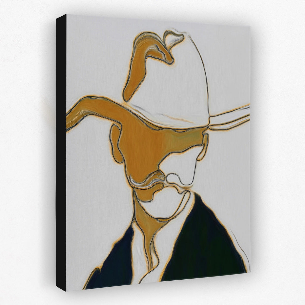 Cowboy Ochre Silhouette - Luxury Wall Art
