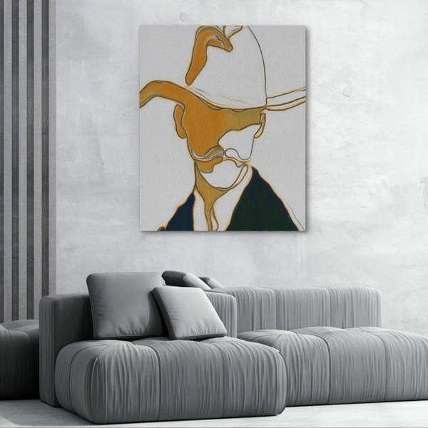 Cowboy Ochre Silhouette in a room
