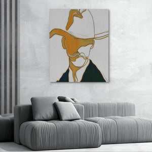 Cowboy Ochre Silhouette - Luxury Wall Art