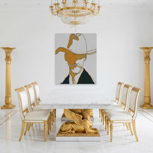 Cowboy Ochre Silhouette - Luxury Wall Art