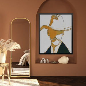 Cowboy Ochre Silhouette - Luxury Wall Art