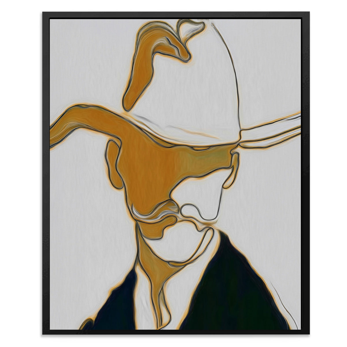 Cowboy Ochre Silhouette - Luxury Wall Art