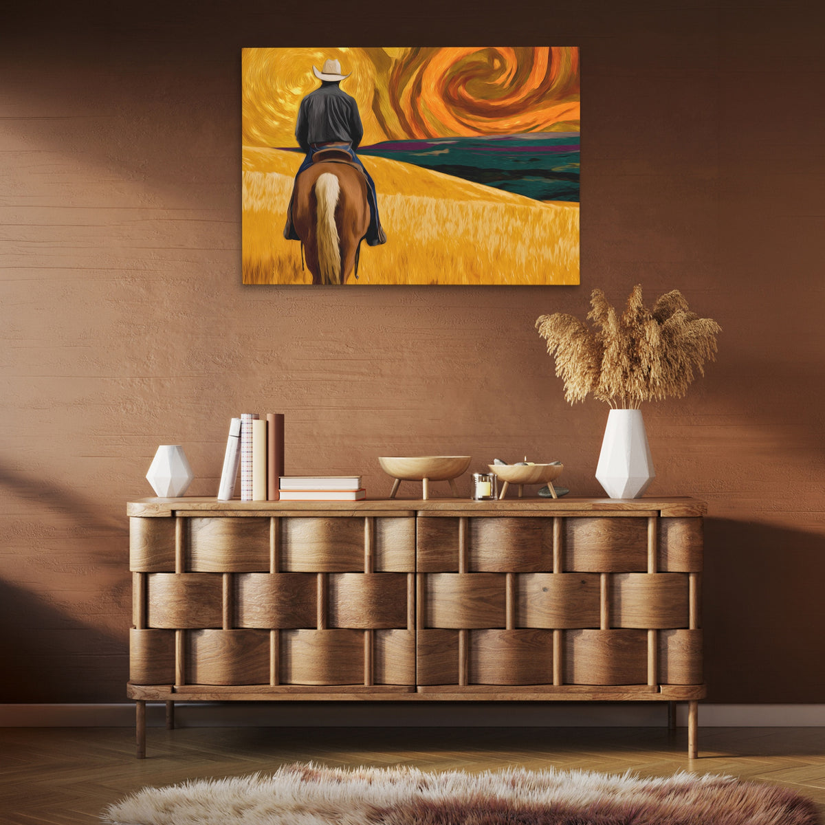 Cowboy Starry Pasture — Cowboy Starry Pasture Brown Room Clean 63
